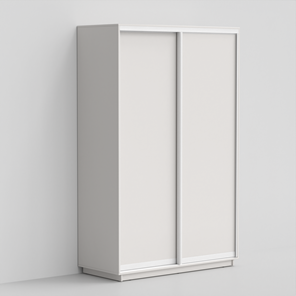 Шкаф 2-х створчатый ЭКО-Сим Д 220х140х60, Белый матовый/белый глянец в Южно-Сахалинске - предосмотр