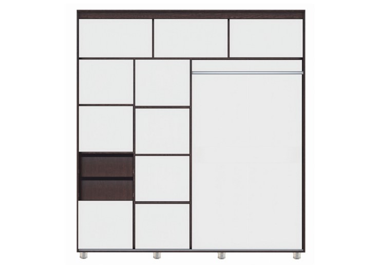 Шкаф 2-х дверный Комфорт №12 2.0 с фигурными зеркалами, Дуб сонома в Южно-Сахалинске - изображение 1