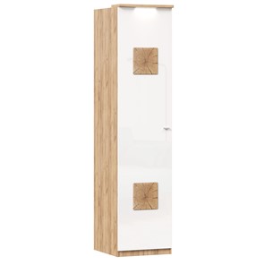 Шкаф одностворчатый с декор. накладками Фиджи 659.225, белый в Южно-Сахалинске - предосмотр