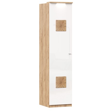 Шкаф одностворчатый с декор. накладками Фиджи 659.225, белый в Южно-Сахалинске - изображение