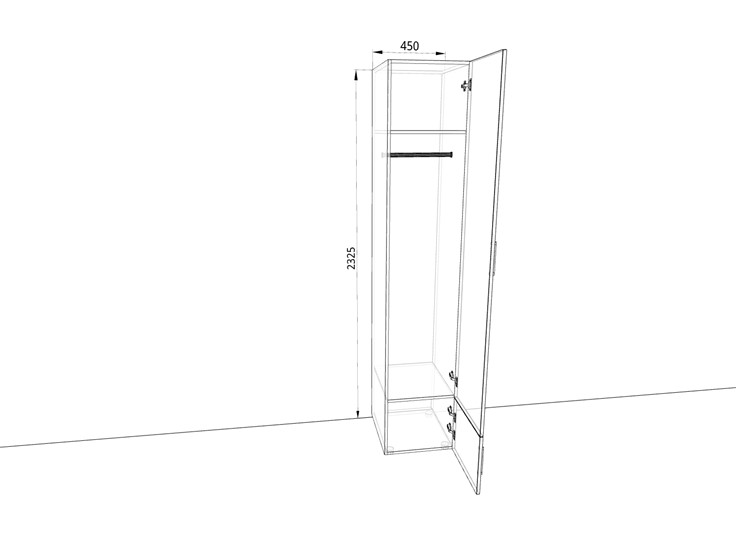 Шкаф распашной 450х500х2325мм (Ш4319З) Белый/Жемчуг в Южно-Сахалинске - изображение 1
