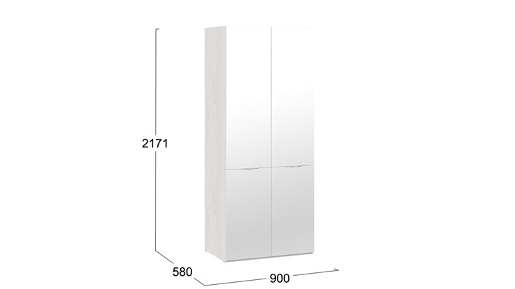 Шкаф распашной Либерти, Дуб крафт белый СМ-297.07.022 в Южно-Сахалинске - изображение 3