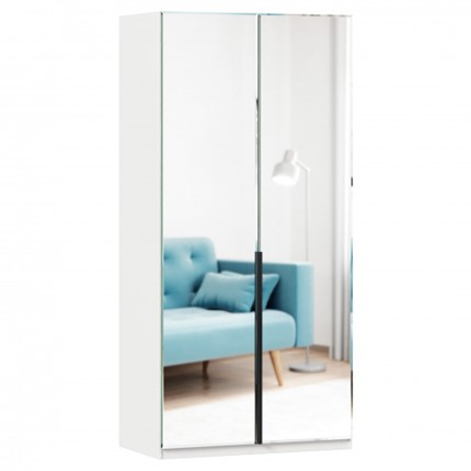 Шкаф 2х-дверный Норд ЛД 677.070.000.009 с двумя зеркалами, Белый в Южно-Сахалинске - изображение