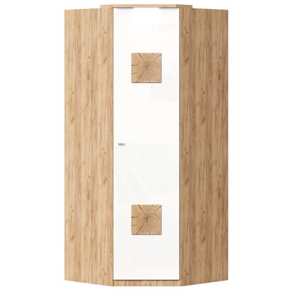 Шкаф угловой 45 с декоративной накладкой Фиджи, 659.248, белый в Южно-Сахалинске - изображение