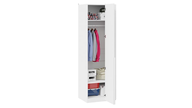 Шкаф для одежды Порто (580) СМ-393.07.006 (Белый жемчуг/Белый софт) в Южно-Сахалинске - изображение 1