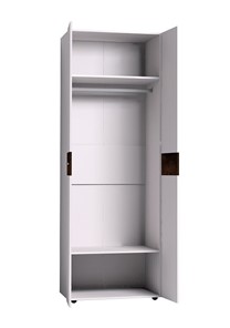 Шкаф для одежды Норвуд 54 фасад стандарт + стандарт, Белый-Орех шоколадный в Южно-Сахалинске - предосмотр 1