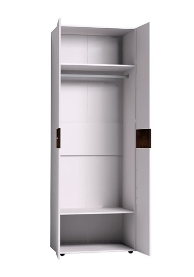 Шкаф для одежды Норвуд 54 фасад стандарт + стандарт, Белый-Орех шоколадный в Южно-Сахалинске - изображение 1