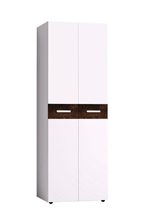Шкаф для одежды Норвуд 54 фасад стандарт + стандарт, Белый-Орех шоколадный в Южно-Сахалинске - изображение