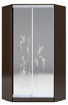 Шкаф угловой 2300х1103, ХИТ У-23-4-66-03, колибри, 2 зеркала, венге аруба в Южно-Сахалинске - изображение