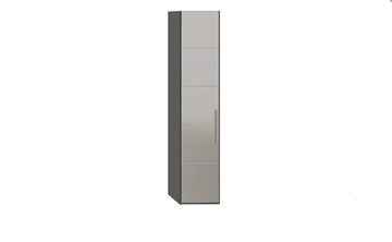 Распашной шкаф Наоми с зеркальной дверью левый, цвет Фон серый, Джут СМ-208.07.02 L в Южно-Сахалинске - предосмотр