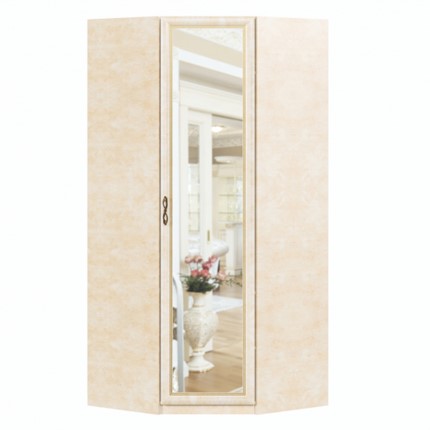 Угловой шкаф Александрия с зеркалом ЛД 625.062, Рустика/Кожа Ленто в Южно-Сахалинске - изображение