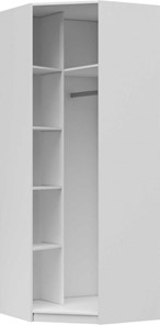 Распашной шкаф угловой Вива с зеркалом, Белый глянец / Платина в Южно-Сахалинске - предосмотр 1