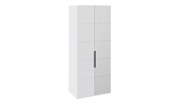 Распашной шкаф Наоми с 1 зеркальной правой дверью, цвет Белый глянец СМ-208.07.04 R в Южно-Сахалинске - предосмотр