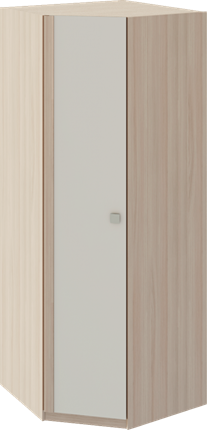 Распашной угловой шкаф Глэдис М21 (Шимо светлый/Белый текстурный) в Южно-Сахалинске - изображение