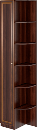 Угловой шкаф-стеллаж Беатрис М13 левый (Орех Гепланкт) в Южно-Сахалинске - изображение
