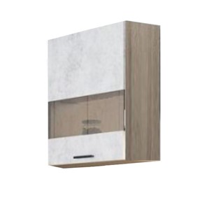 Кухонный шкаф со стеклом Модус, Ш500с/720, цемент светлый в Южно-Сахалинске - предосмотр
