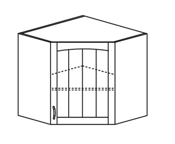 Кухонный шкаф Кантри настенный угловой 718*600*600 мм без стекла в Южно-Сахалинске - предосмотр