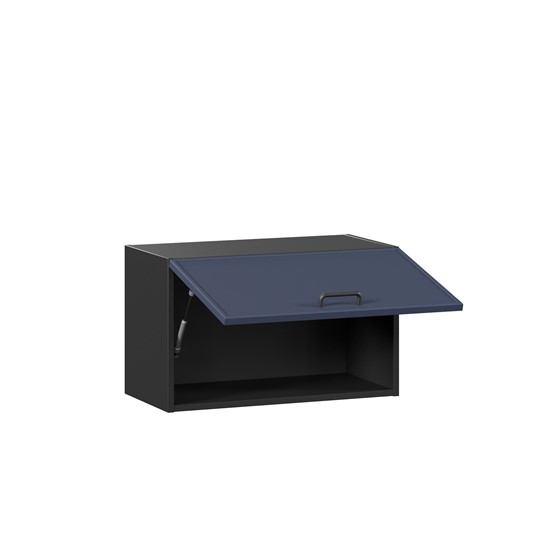 Шкаф навесной горизонтальный 600 Индиго ЛД 298.710.000.161, Чёрный/Тёмно-синий в Южно-Сахалинске - изображение 1