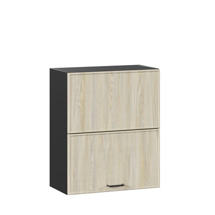 Горизонтальный кухонный шкаф 600 комбинированный Индиго ЛД 298.970.000.083, Чёрный/Дуб Мадейра топаз в Южно-Сахалинске - изображение