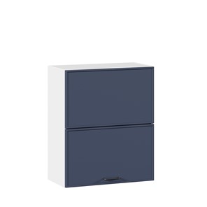 Навесной горизонтальный шкаф 600 комбинированный Индиго ЛД 298.970.000.125, Белый/Тёмно-синий в Южно-Сахалинске - предосмотр