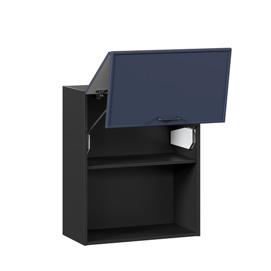 Настенный горизонтальный шкаф 600 комбинированный Индиго ЛД 298.970.000.167, Чёрный/Тёмно-синий в Южно-Сахалинске - изображение 1