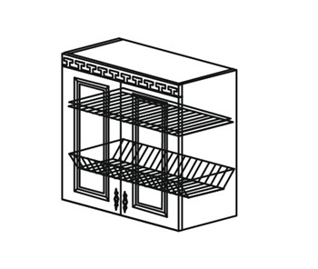 Шкаф на кухню Веста настенный двухдверный с сушкой 718*600*323мм в Южно-Сахалинске