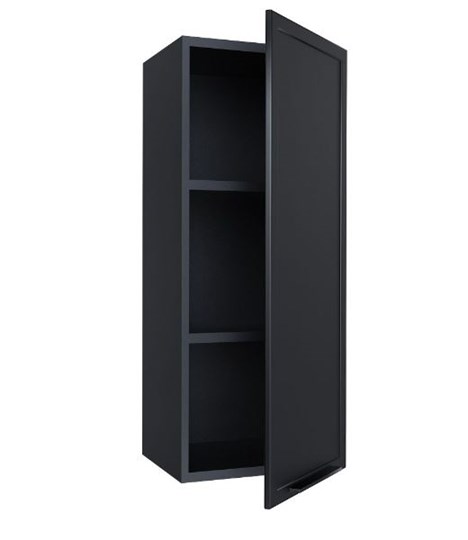 Шкаф настенный Герда 600 высокий со вставкой 279.450.000.115 (Чёрный/Чёрный) в Южно-Сахалинске - изображение 1