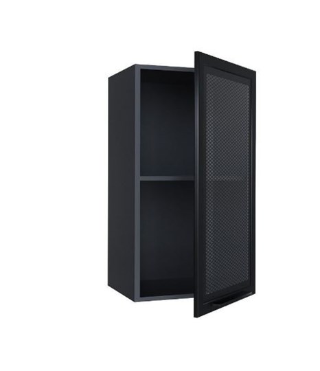 Шкаф навесной Герда 400 со вставкой 279.320.000.090 (Чёрный/Чёрный) в Южно-Сахалинске - изображение 1