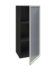 Шкаф кухонный высокий 400 Шервуд, со стеклом правый ЛД 281.422.000.034, серый/черный в Южно-Сахалинске - предосмотр 1