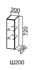 Настенный шкаф Модус, Ш200/720, галифакс в Южно-Сахалинске - предосмотр