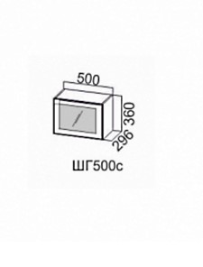 Кухонный навесной шкаф Грейвуд, ШГ500c/360, шато индиго в Южно-Сахалинске