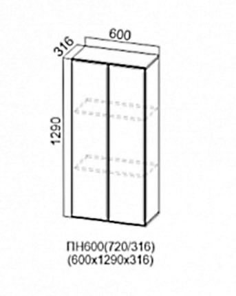 Настенный шкаф-пенал Прованс, ПН600 (720/316), фисташковый в Южно-Сахалинске - изображение