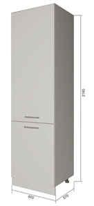 Кухонный шкаф-пенал П7 1, МДФ Черный матовый/Антрацит в Южно-Сахалинске