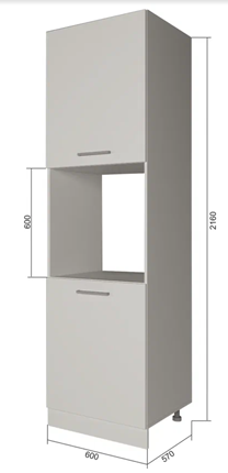 Кухонный шкаф-пенал П7 2, МДФ Куппучино/Белый в Южно-Сахалинске - изображение