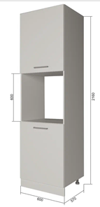 Кухонный шкаф-пенал П7 2, Серый/Антрацит в Южно-Сахалинске