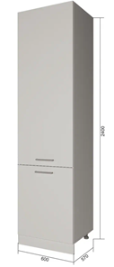 Кухонный шкаф-пенал П9 1, Белое гладкое Ламарти/Антрацит в Южно-Сахалинске - предосмотр
