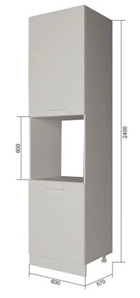 Кухонный шкаф-пенал П9 2, Белое гладкое Ламарти/Белый в Южно-Сахалинске - изображение