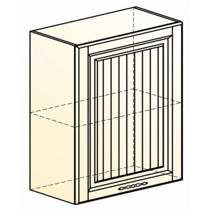 Шкаф навесной Бавария L600 H720 (1 дв. гл.) в Южно-Сахалинске - изображение