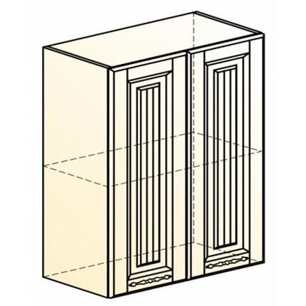 Кухонный навесной шкаф Бавария L600 H720 (2 дв. гл.) в Южно-Сахалинске - изображение