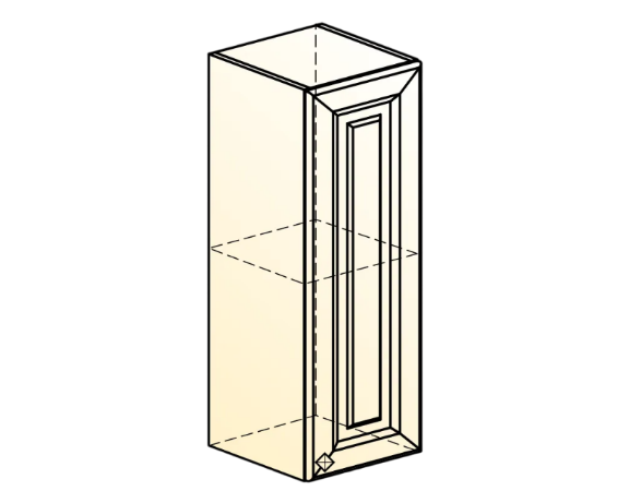 Кухонный навесной шкаф Мишель L200 H720 (1 дв. гл.) эмаль (белый/белый) в Южно-Сахалинске - изображение 1