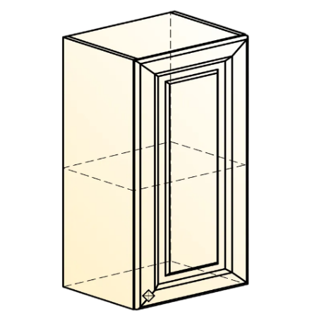 Шкаф навесной Мишель L400 H720 (1 дв. гл.) эмаль (белый/белый) в Южно-Сахалинске - изображение 1