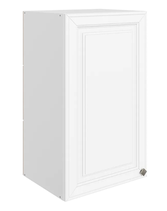 Шкаф навесной Мишель L400 H720 (1 дв. гл.) эмаль (белый/белый) в Южно-Сахалинске - изображение
