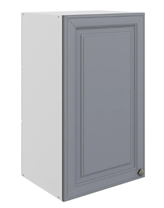 Кухонный шкаф Мишель L400 H720 (1 дв. гл.) эмаль (белый/серый) в Южно-Сахалинске