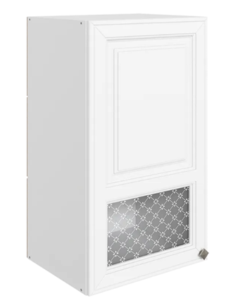 Шкаф настенный Мишель L400 H720 (1 дв. окош.) эмаль (белый/белый) в Южно-Сахалинске - изображение