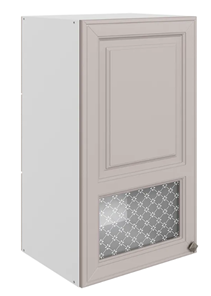 Кухонный навесной шкаф Мишель L400 H720 (1 дв. окош.) эмаль (белый/кофейный) в Южно-Сахалинске - предосмотр