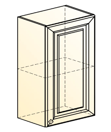 Шкаф навесной Мишель L450 H720 (1 дв. гл.) эмаль (белый/белый) в Южно-Сахалинске - изображение 1