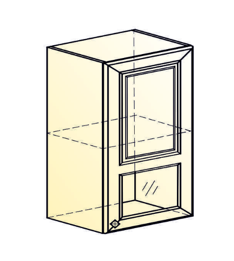 Навесной кухонный шкаф Мишель L500 H720 (1 дв. окош.) эмаль (белый/белый) в Южно-Сахалинске - изображение 1