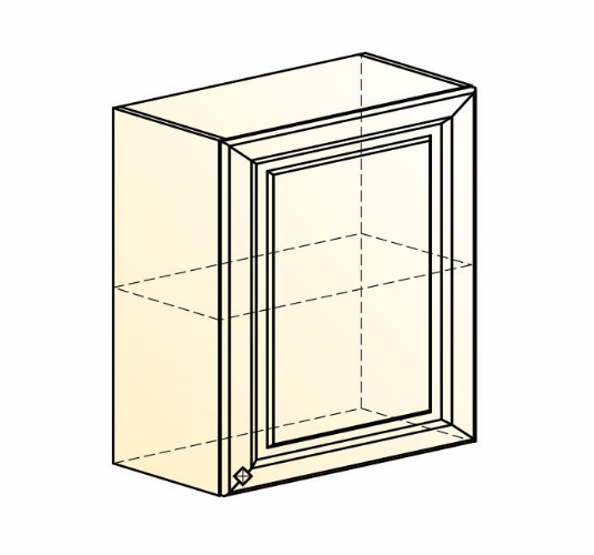 Навесной шкаф Мишель L600 H720 (1 дв. гл.) эмаль (белый/белый) в Южно-Сахалинске - изображение 1