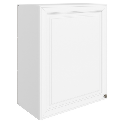 Навесной шкаф Мишель L600 H720 (1 дв. гл.) эмаль (белый/белый) в Южно-Сахалинске - изображение