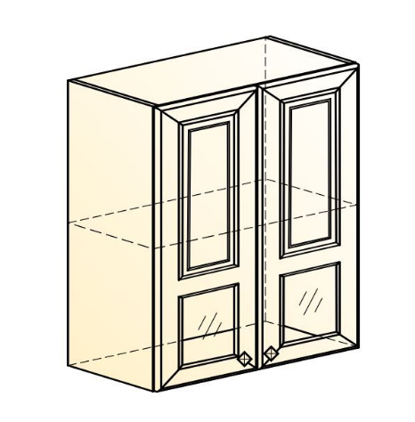 Кухонный шкаф Мишель L600 H720 (2 дв. окош.) эмаль (белый/белый) в Южно-Сахалинске - изображение 1